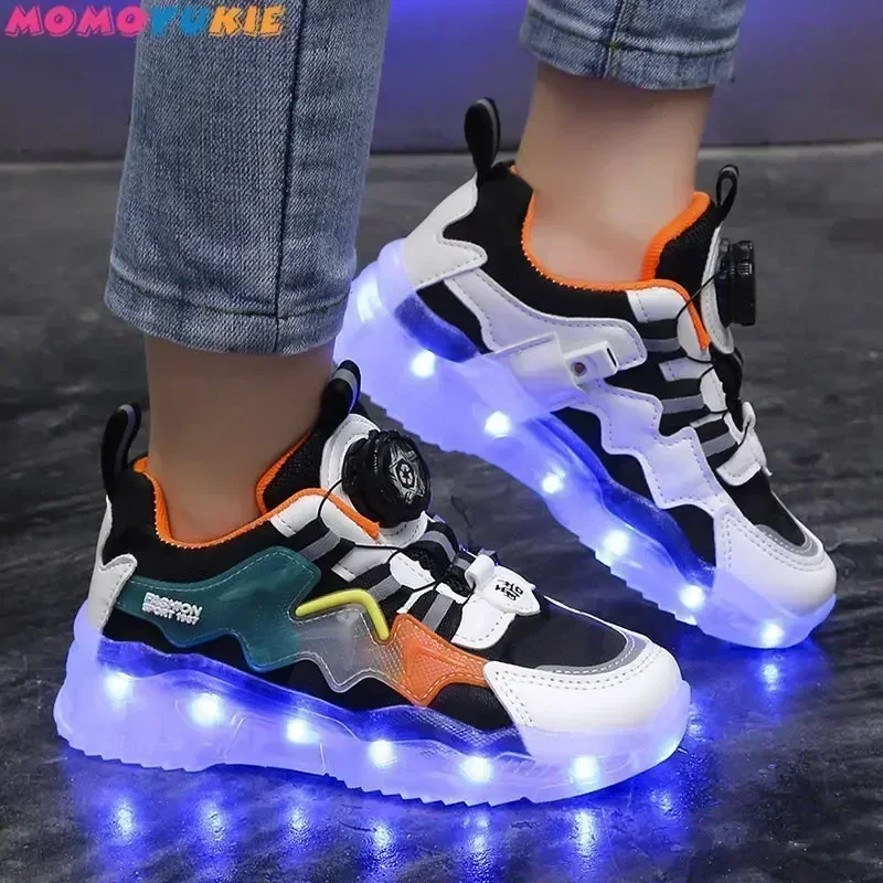 Children Fashion Kids Led Shoes for Girls Usb Charging Sneakers Outdoor Sport Footwear Boys Luminous Shoes 2023 Glowing Sneakers