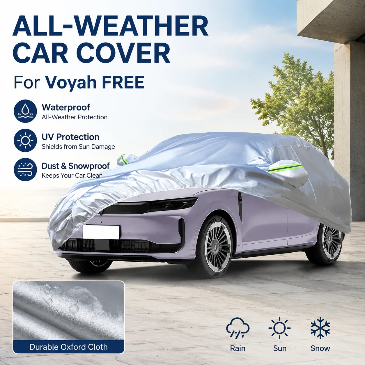 Waterproof Outdoor Full Car Cover Reflective Strip Snowproof Dustproof UV Protection For Voyah FREE Auto Exterior Accessory