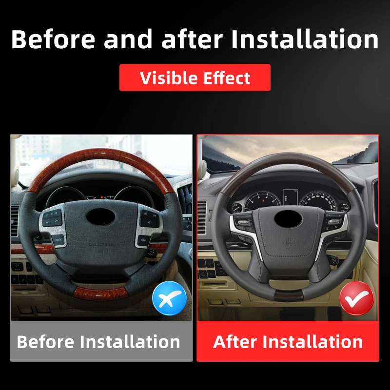 2008-2015 Upgrade 2021 New Style, Wood Texture Steering Wheel for Toyota Land Cruiser 200 LC200 Interior Decoration Accessories