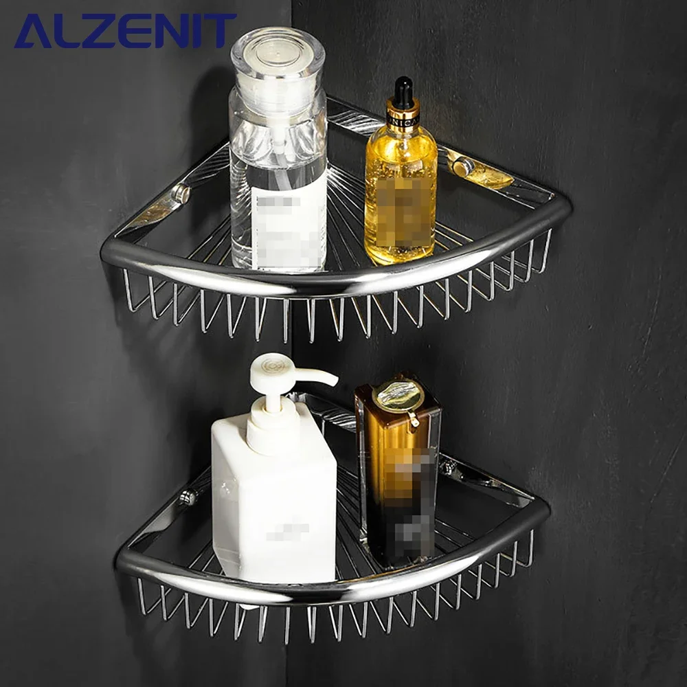 304 Stainless Steel Corner Shelf Wall Mounted Storage Rack Shower Shampoo Rack Drying Rack Bright Bathroom Accessories