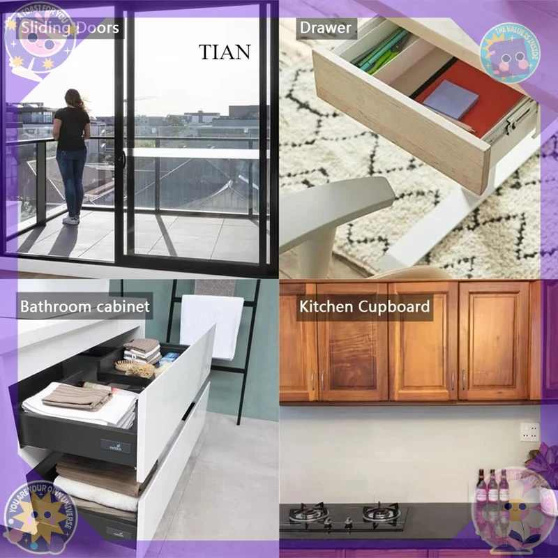 TIAN Strong Magnetic Cabinet Catches Ultra-Thin Door Magnets Stops Invisible Adhesive Drawer Magnet Catch for Kitchen Closer