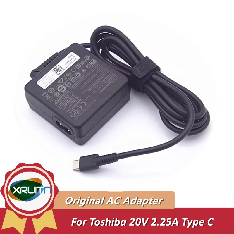 

Genuine For Toshiba PA5279E-1AC3 USB-C Type-C Laptop Charger 20V-2.25A 45W AC Adapter Power Supply PA5279U-1ACA