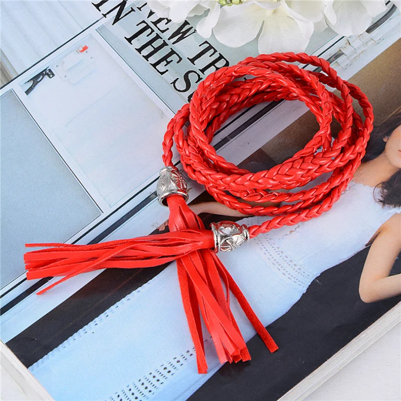 Fashionable and Popular Hand-woven Waist Rope All-match Tassel Waist Chain Korean Belt Women\'s Belt