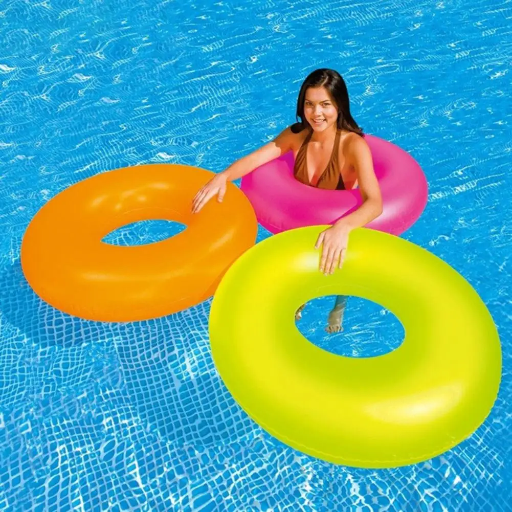 

Swimming Ring Inflatable Leakproof Fluorescent Light Neon Light Portable Pool Swim Ring Summer Vacation Water Pool Float
