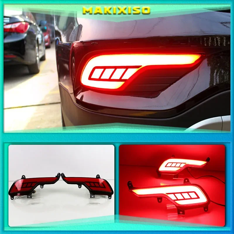 

2Pcs LED Rear Bumper Reflector Light For Hyundai ix45 Santa Fe Santafe 2016 2017 2018 Brake Light Turn Signal Light