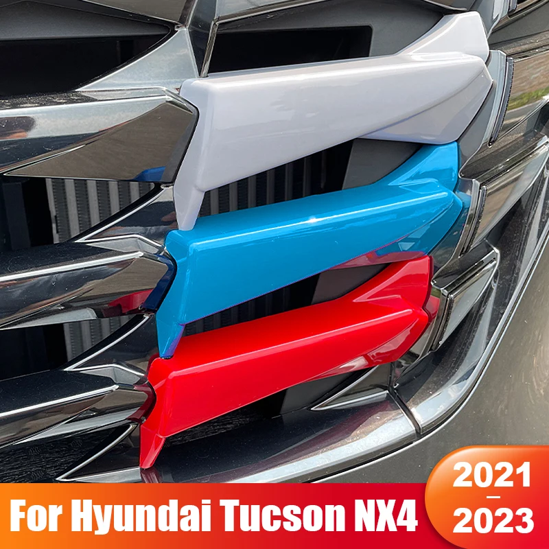 

For Hyundai Tucson NX4 2021 2022 2023 Hybrid N Line Car Racing Grills Front Grille Trim Strips Cover Exterior Accessories