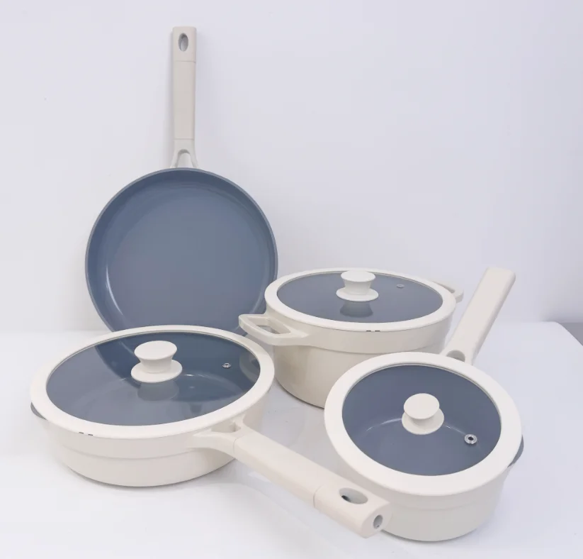 

Die cast non-stick cookware cooking pots soup pots ceramic coated pots and pans non-stick frying pans Karadao pot lids