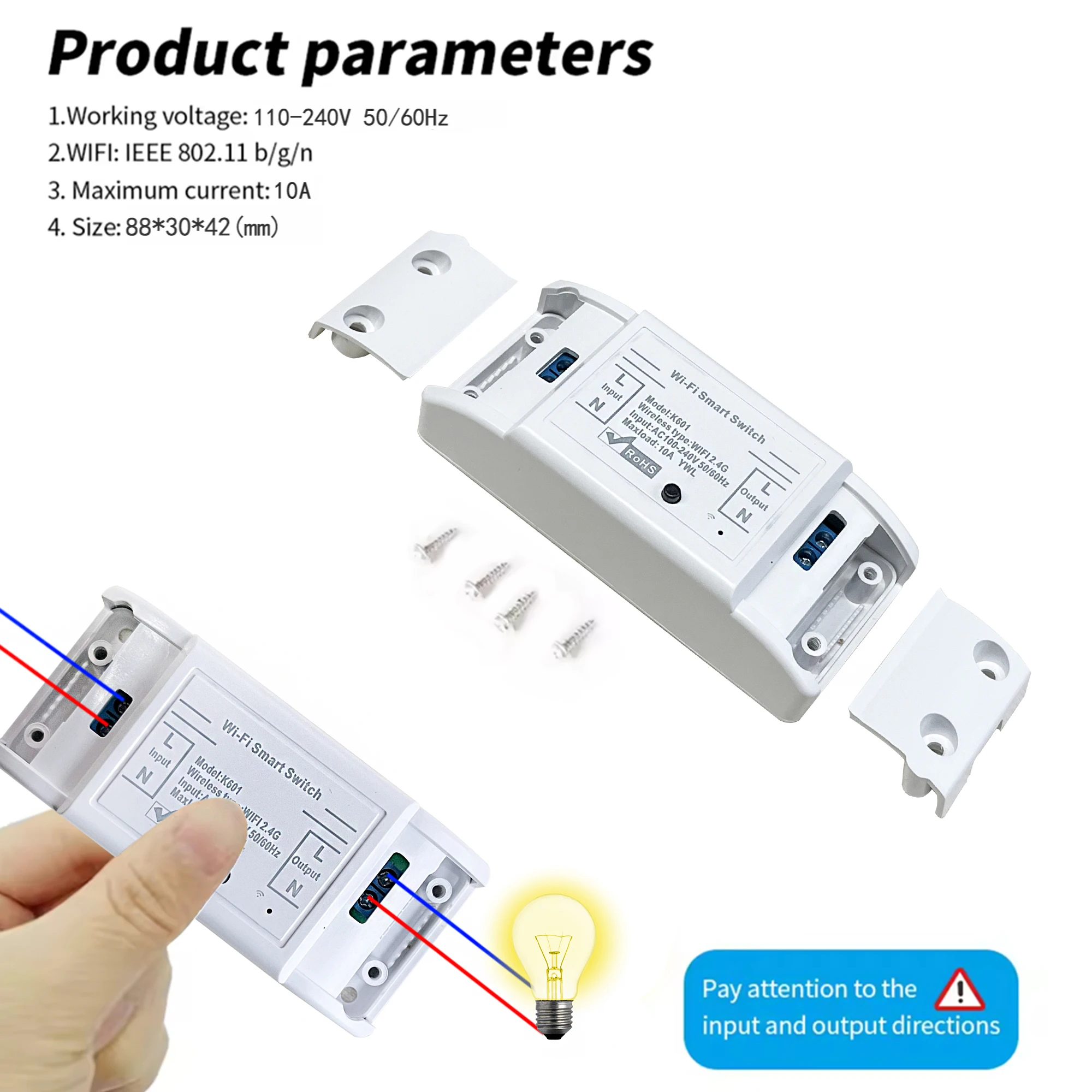 Tuya الذكية واي فاي مفتاح الإضاءة RF 433MHz 1/2/3 عصابة اللاسلكية الجدار التبديل 10A التتابع صوت App التحكم أليكسا جوجل المنزل الذكي الحياة