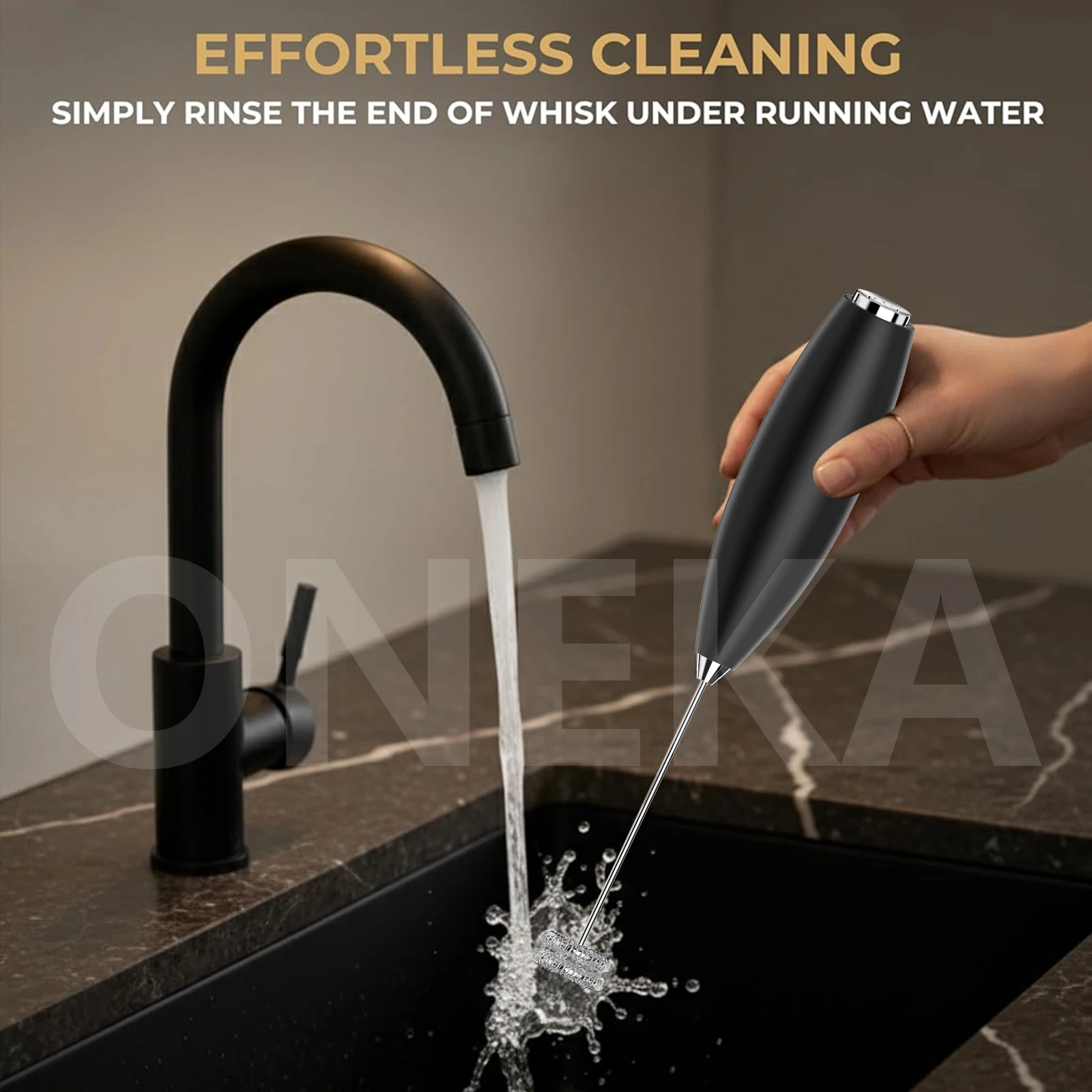 عصا رغوة الحليب القوية المحمولة من ONEKA مع خلاط مشروبات البطارية للقهوة واللاتيه والكابتشينو وفكرة هدية ماتشا