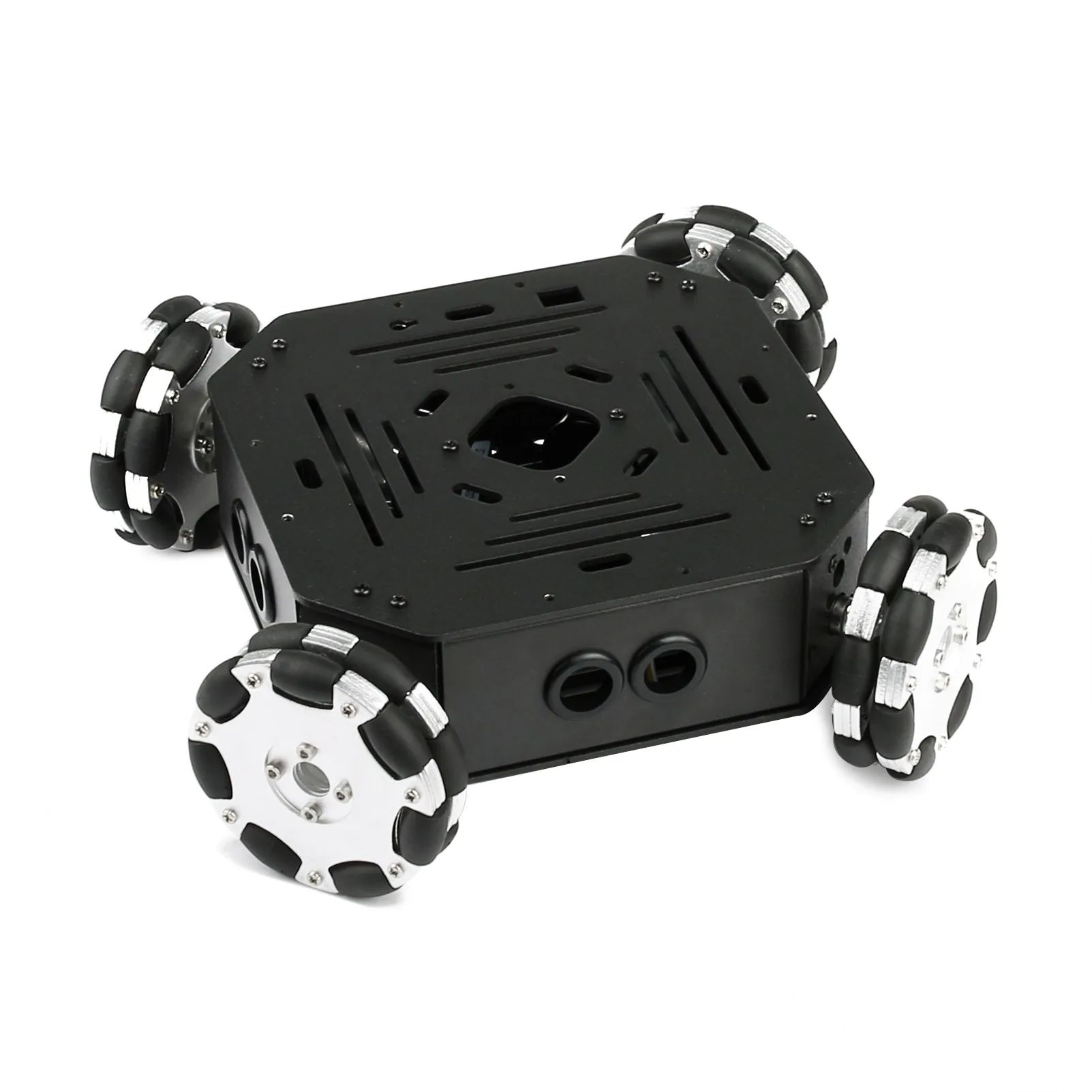 

20KG Load 4WD Omnidirectional Robot Car Chassis with 4pcs 80mm Metal Omni Wheel 12V Encoder Motor Intelligent Car Mobile Robot