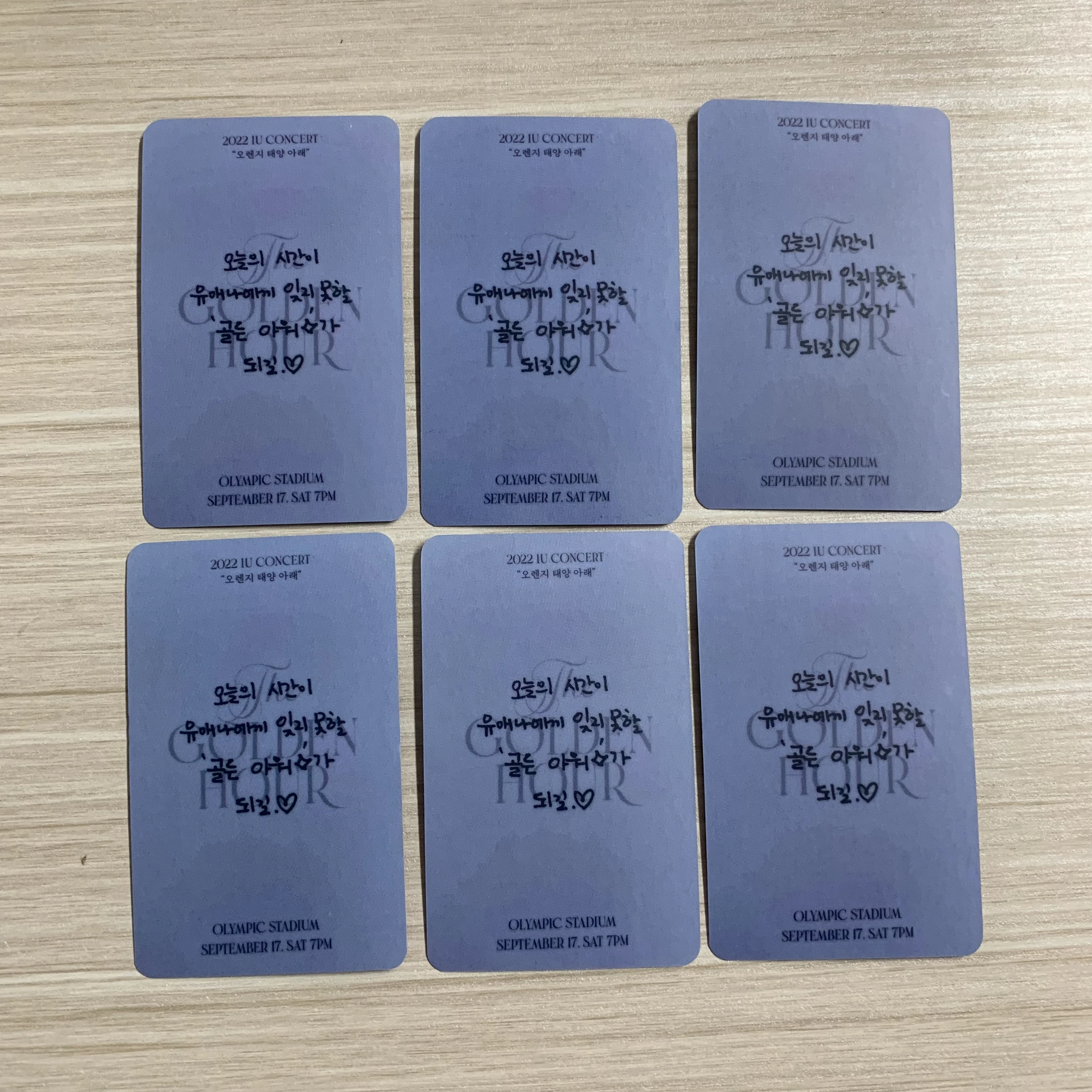 6pcs KPOP IU Singer THE GOLDEN HOUR Concert Special Gift Photocards Double-Sided LOMO Cards LeeJiEun Fans Collections