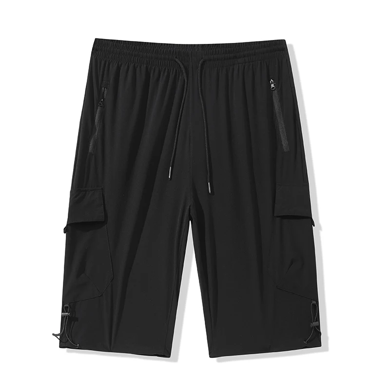 

New Men'S Fashion Versatile Loose Casual Shorts Ice Silk Breathable Summer Thin Cool Feeling Elastic Waisted 5-Point Pants