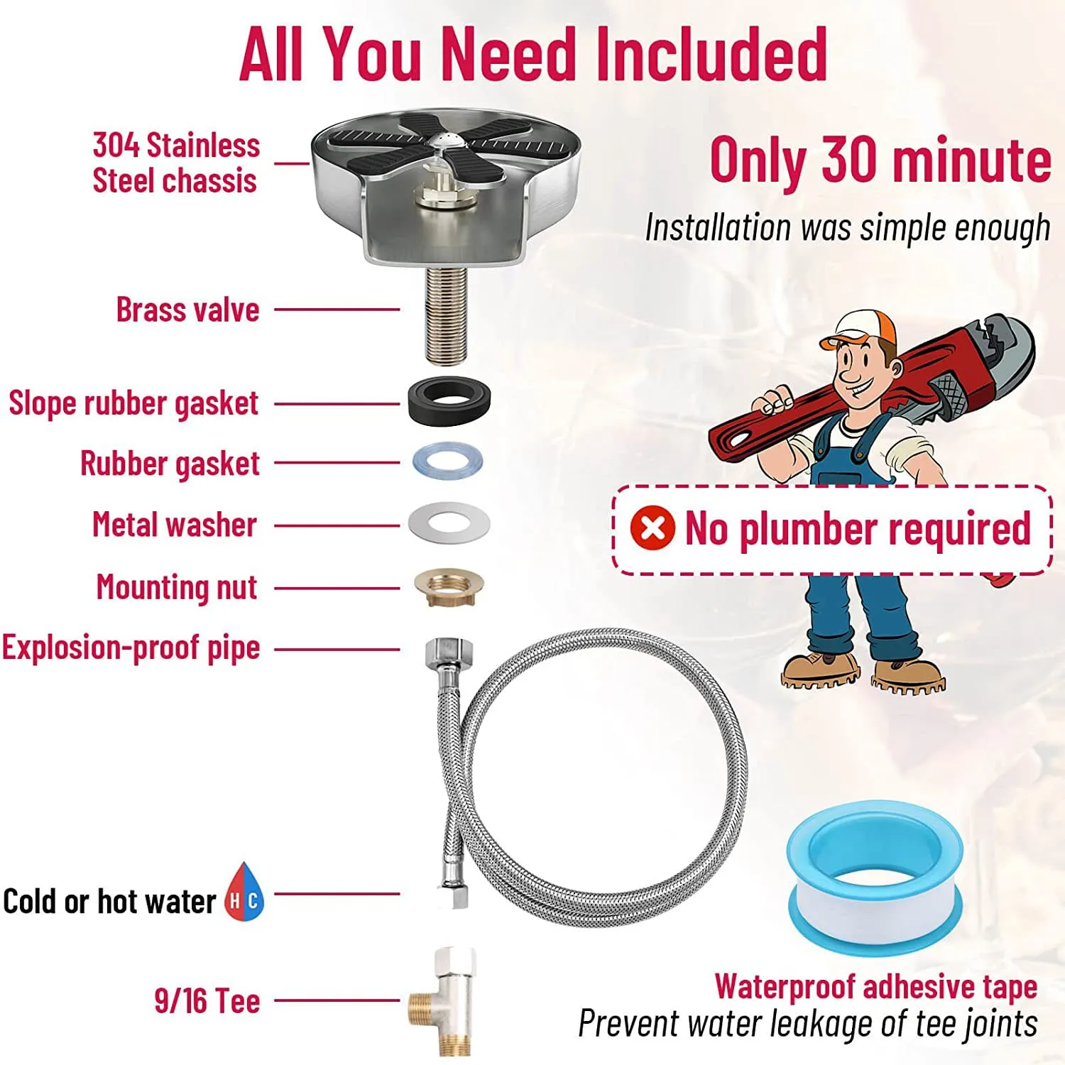 

A36T-смеситель для ополаскивания стекла, мойка высокого давления для кухонных раковин, мойка для чашек из нержавеющей стали, мойка для детских бутылочек, чашка