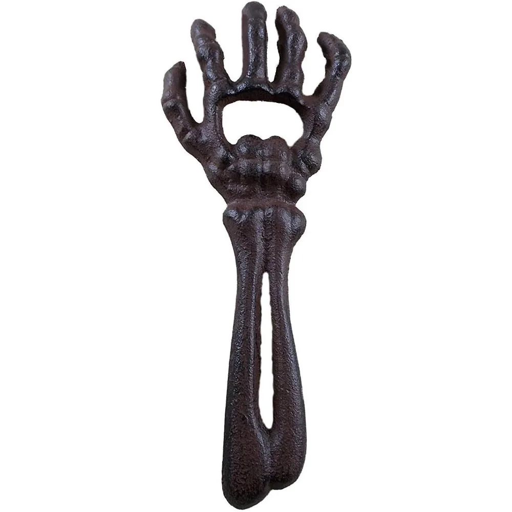 

Cast Iron Skeleton Hand Themed Beverage Bottle Opener