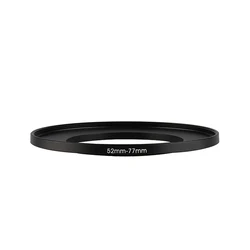 Anneau de filtre Step Up en aluminium noir, adaptateur d'objectif pour appareil photo reflex numérique, 52mm-77mm, 52-77mm, 52 à 77