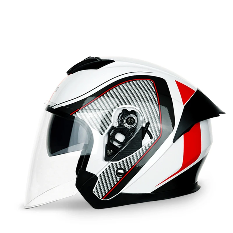 

Helmets For Motorcycles Motorcycle Helmets Half Covered Helmet Breathable Lining Desigm Double Lens Use ABS Protective Materials