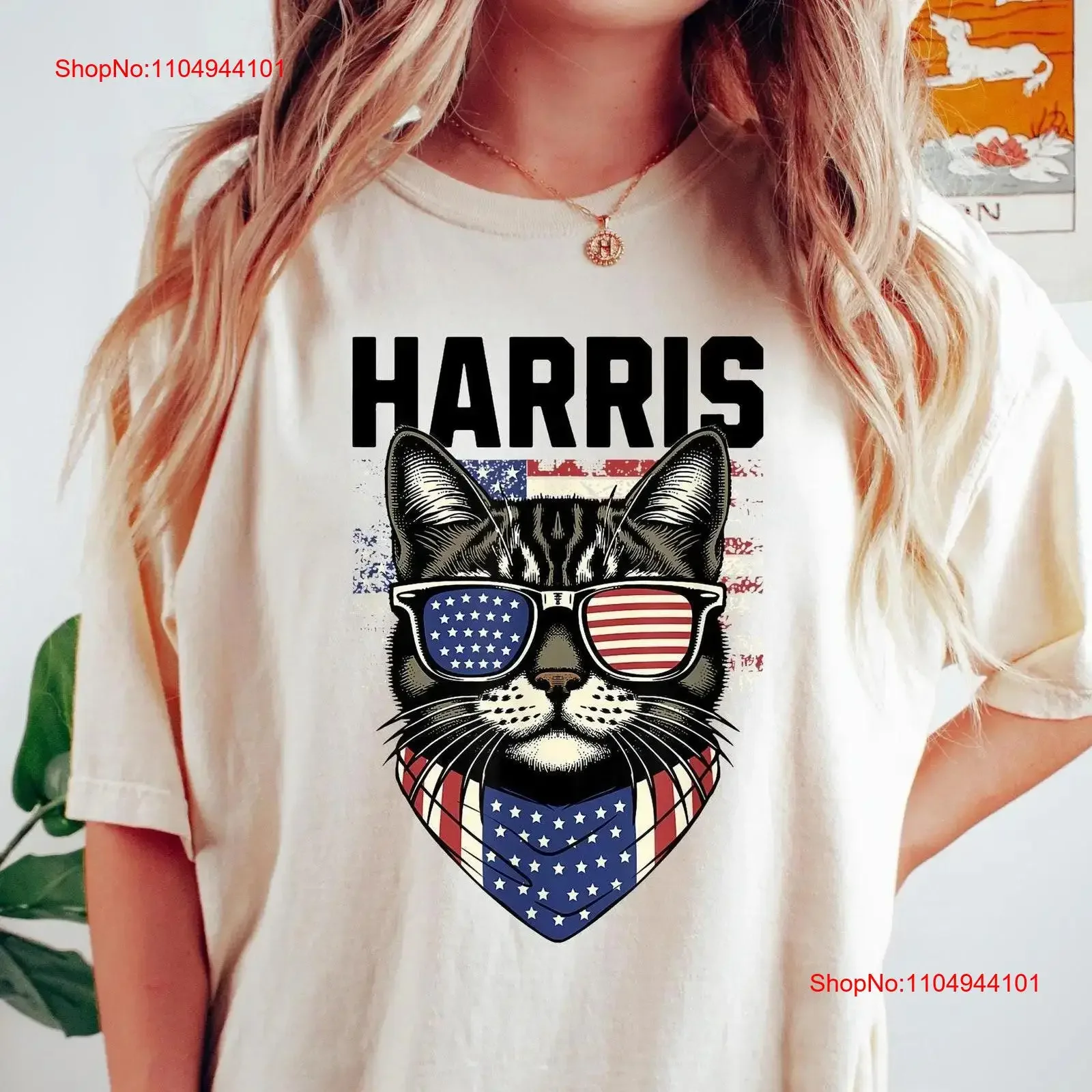 سيدة القط بدون أطفال للسيدات كامالا تتصويت على شجرة جوز الهند التصويت الأزرق تي شيرت 2024 الانتخابات خمر غسلها امتدت لينة #1