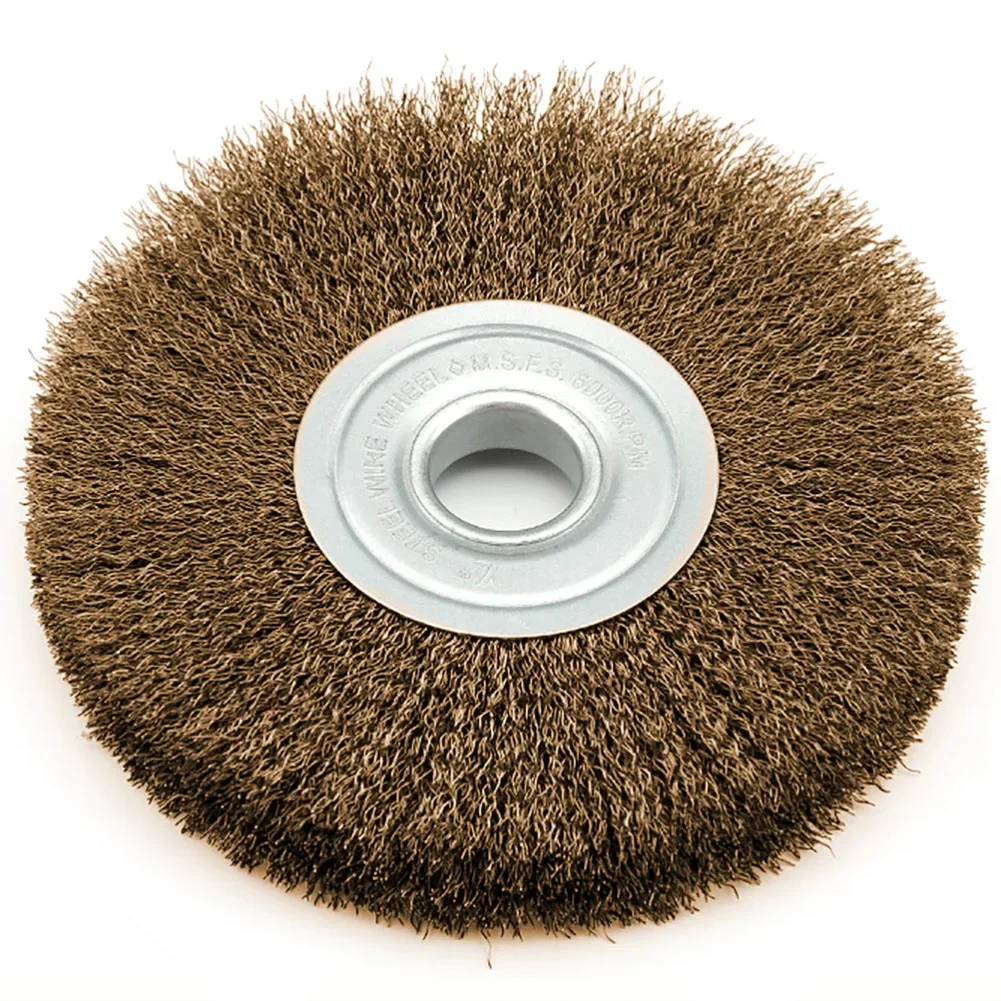 Top Notch 4In Flat Crimped Wire Wheel Brush Specifically Designed for Angle Grinders Excellent for Cleaning and Polishing Tasks