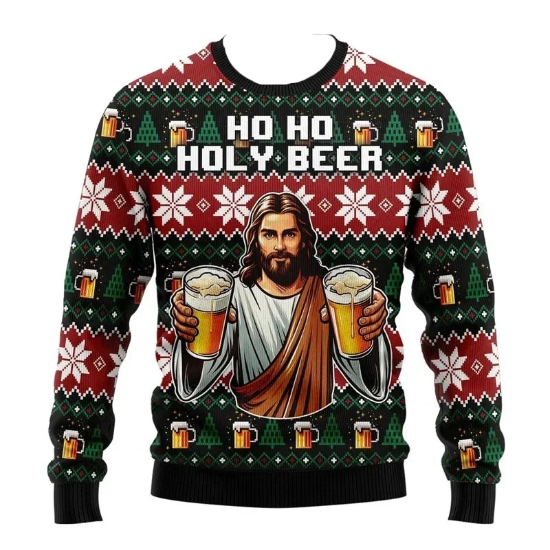 2025 الخريف والشتاء عيد ميلاد سعيد المنزل وحده القبيح عيد الميلاد سترة الكرتون أنيمي النساء الرجال البلوز القمم هوديي البلوز