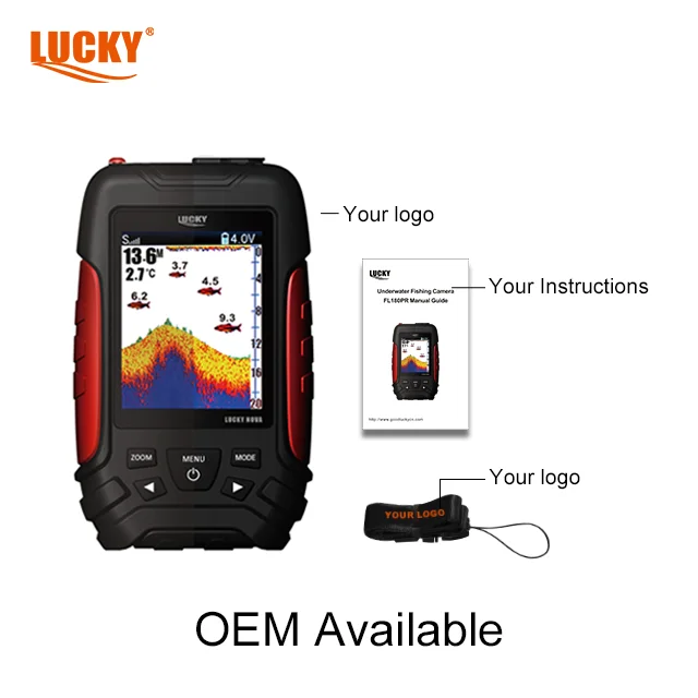 Lucky Fish Finder FL168LiC-WT Colored Dot-Matrix Display With Wireless Sensor And Transducer Dual Use Fish Finder Fishing Equ