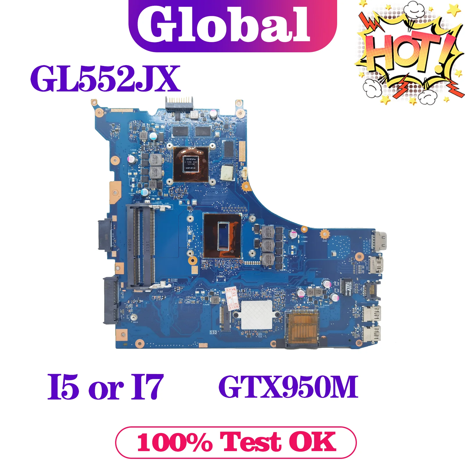 

KEFU GL552JX Notebook Mainboard For ASUS ROG GL552J ZX50J ZX50JX Laptop Motherboard I5-4200HQ I7-4710HQ/4720HQ I7-4750HQ GTX950M