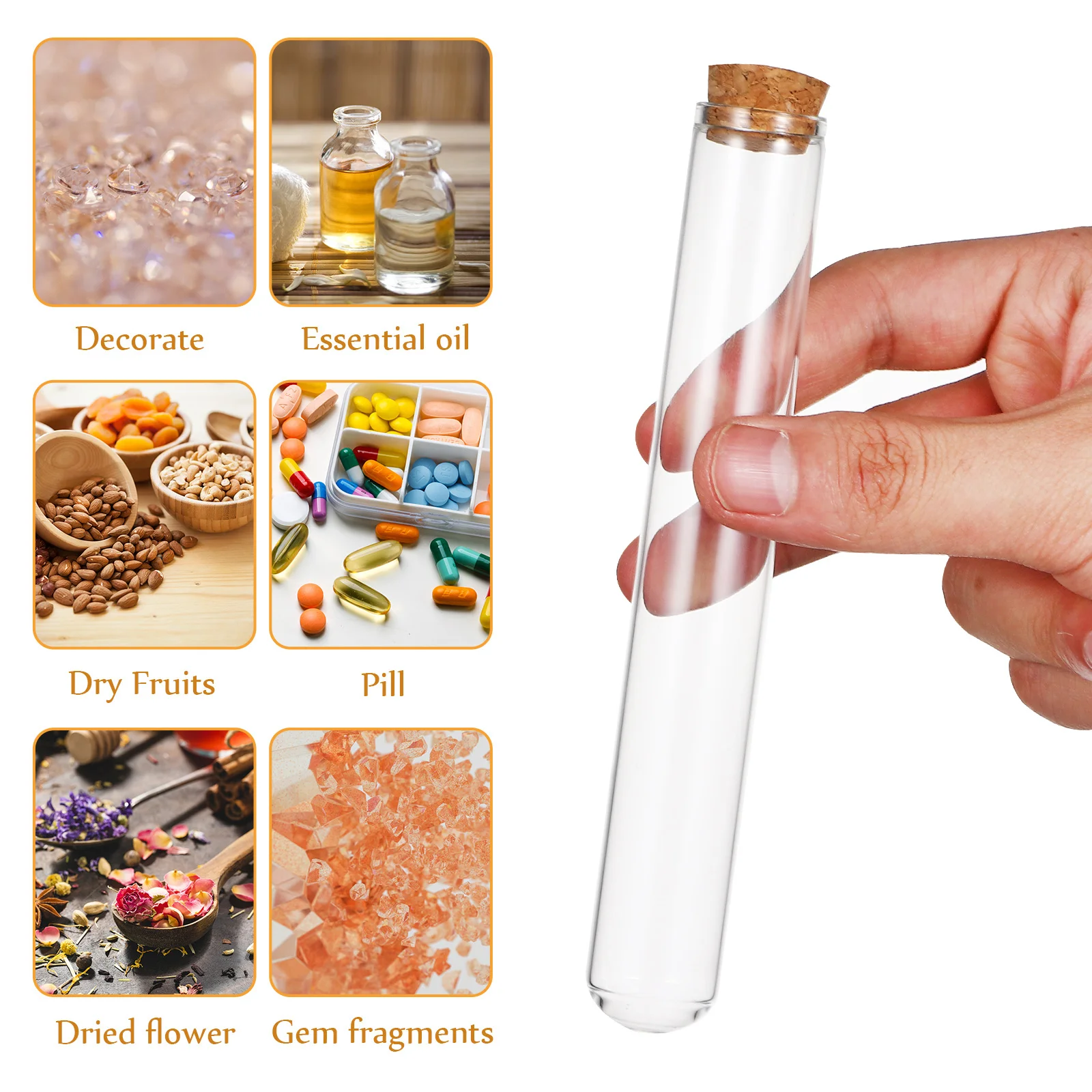 

16Pcs Glass Test Tubes Clear Bottles with Funnel for Scientific Experiments DIY Wishing Bottles Party Decorations