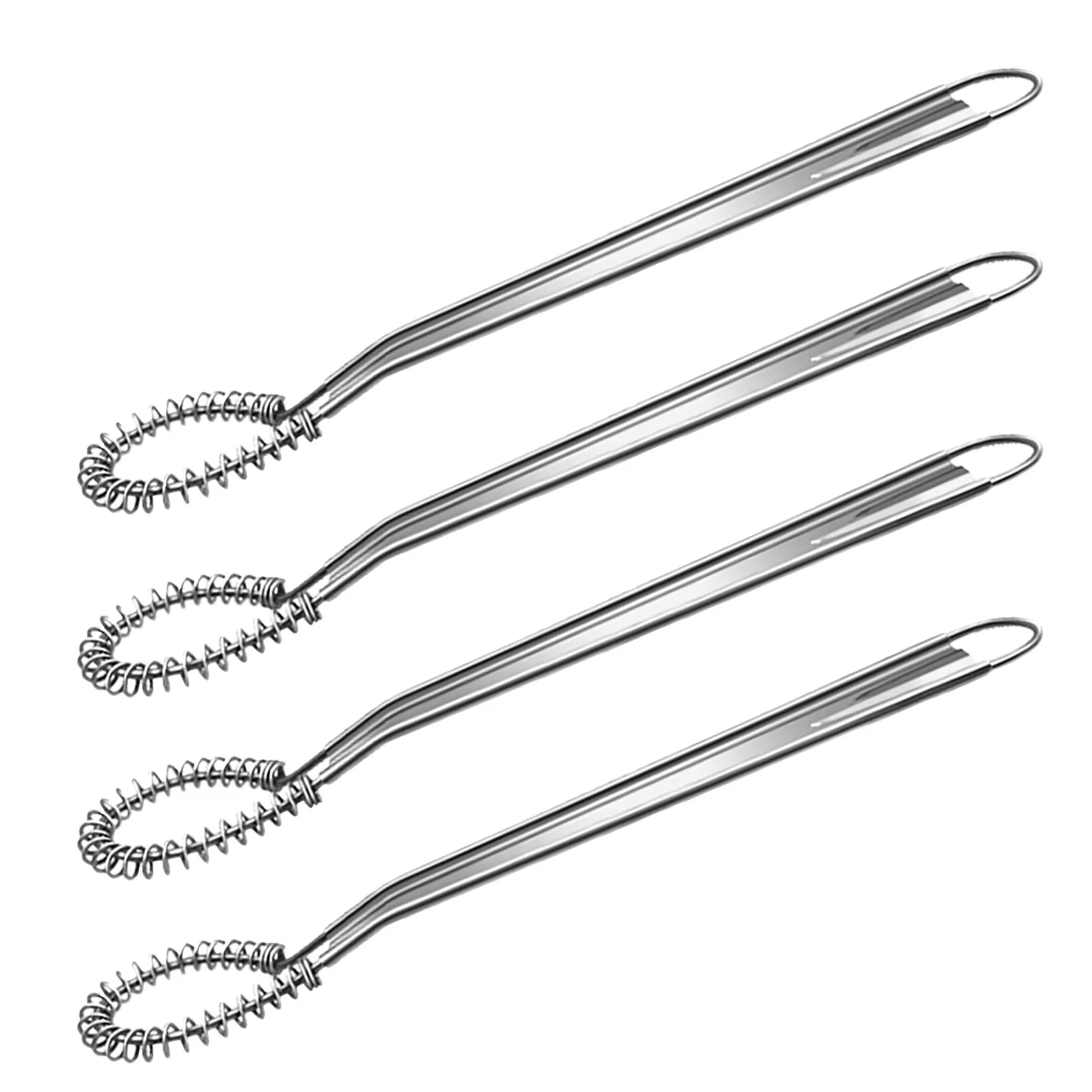 

4pcs Stainless Steel Egg Whisk Spring Coil Handheld Egg Beater For Cooking Baking Manual Milk Frother Foamer - Kitchen Whisk