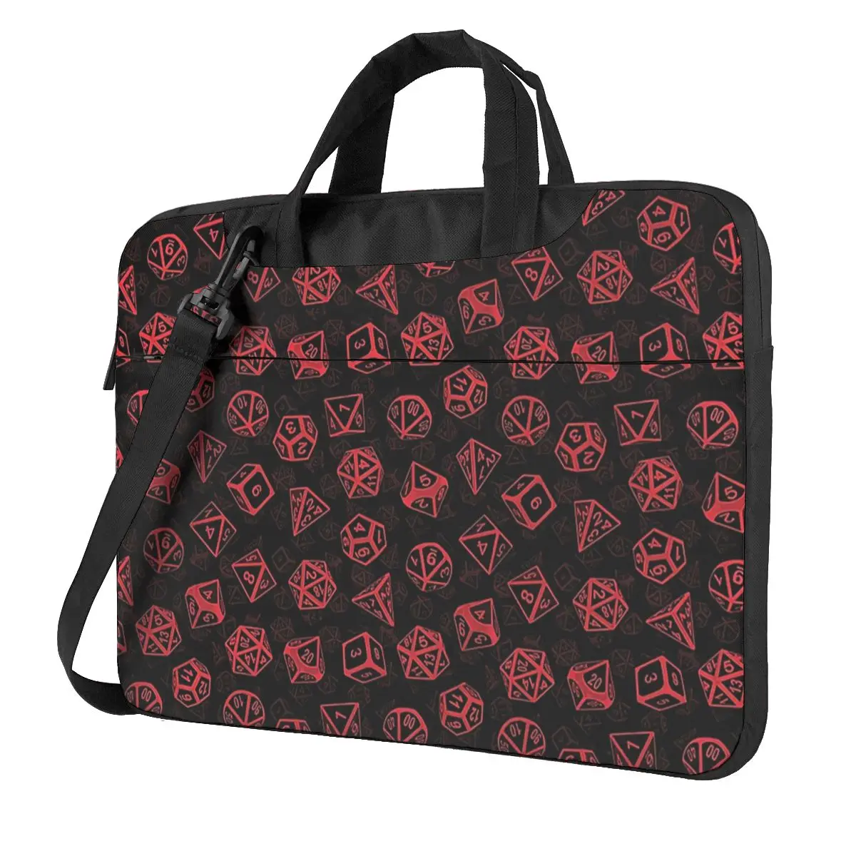 D20 Dice Set Pattern (Red) Laptop Bag Case Protective Vintage Computer Bag Bicycle Crossbody Laptop Pouch