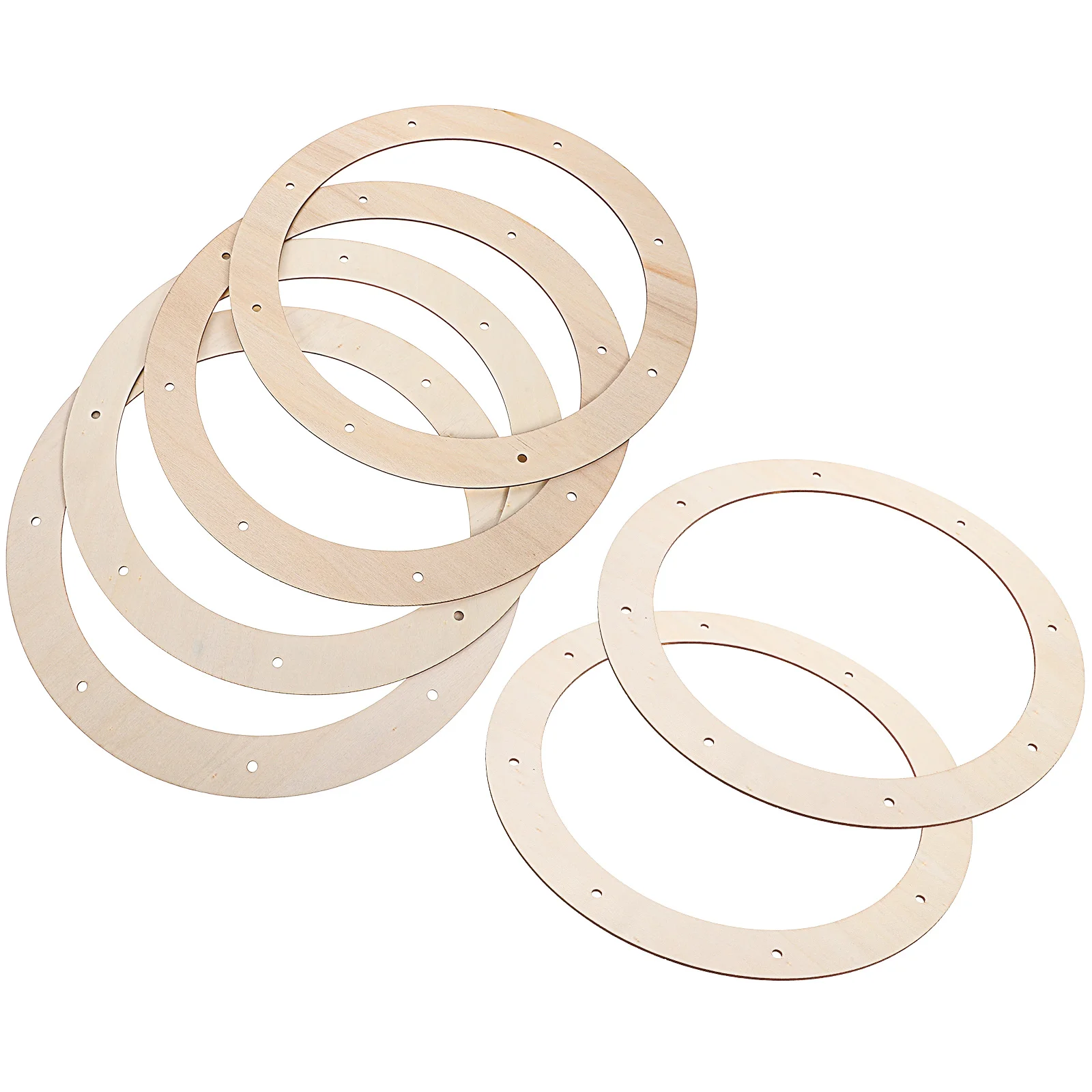 

6 Pcs Wreath Frame Rings Round Loop Wood Made Support Xmas Base Forms Crafts Frames Christmas Garland