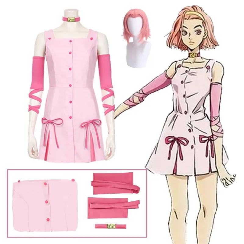 Anime JOJO Sugimoto Reimi Cosplay Costume JoJo's Bizarre Adventure Wig Cute Girl Strap Skirt Woman Dress Halloween Party Outfit