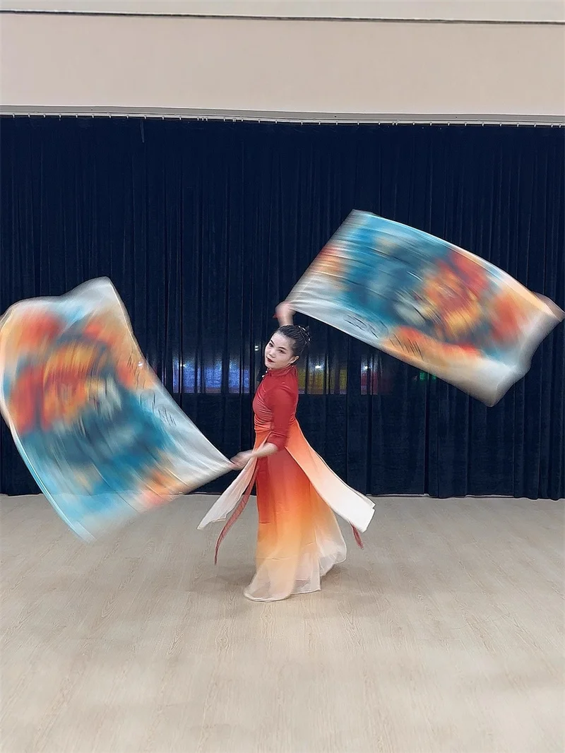 2 قطعة علم الثناء مع القطب القابل للتطوير مستطيل العبادة الملاك الجناح للكنيسة الرقص راية اللون الشيفون الحرس أعلام الأسد طباعة