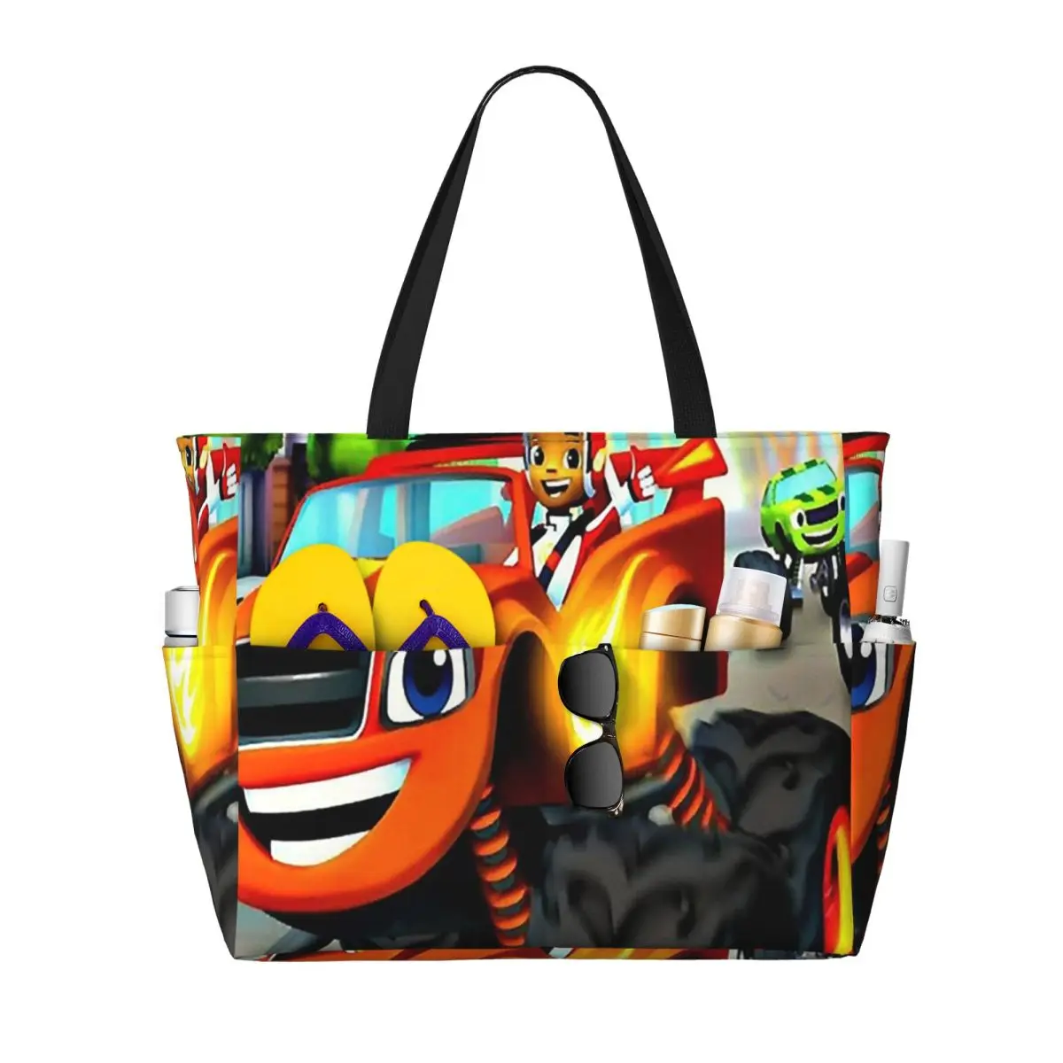Blaze And The Monster Machines Beach Tote Bag Sport Gym Yoga Duffle Large Tote Bag Women Travel Bag Fitness bag