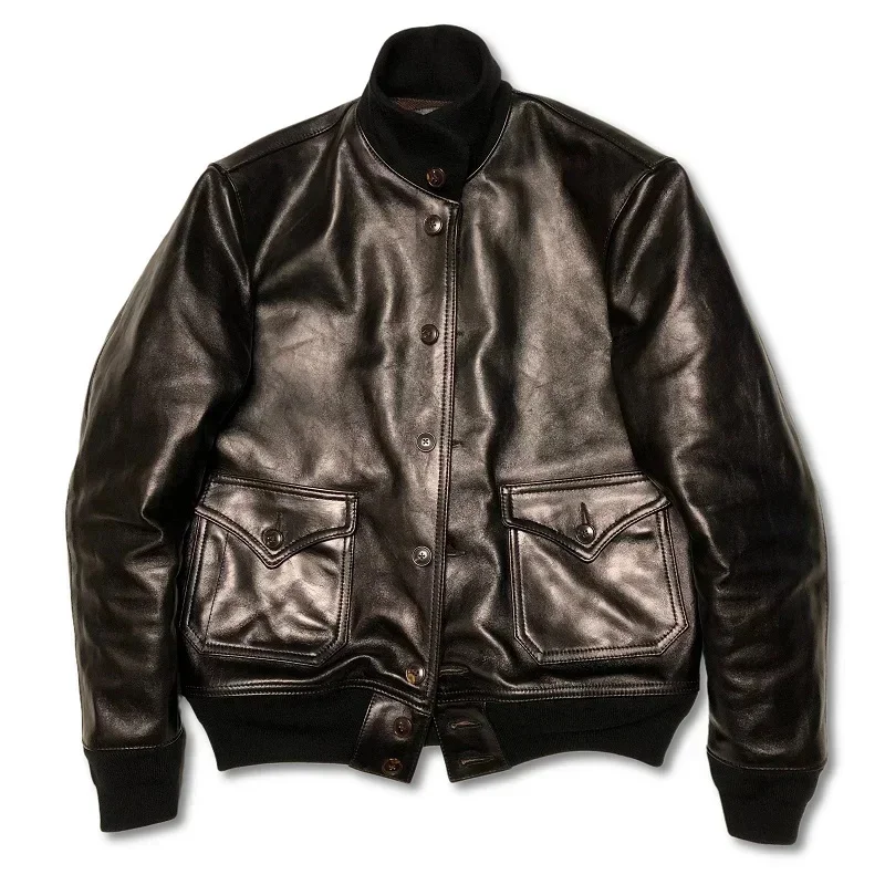 LNY!Wholesales.sales.Limited Edition Tea core horsehide jacket.Classic 1927 Bomber A1 style leather coat.Top quality