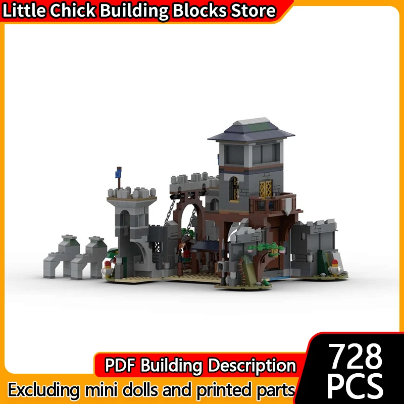 

Medieval Castle Model MOC Building Bricks Entrance To The Castle Modular Technology Children Holiday Gifts Assemble Toys Suit