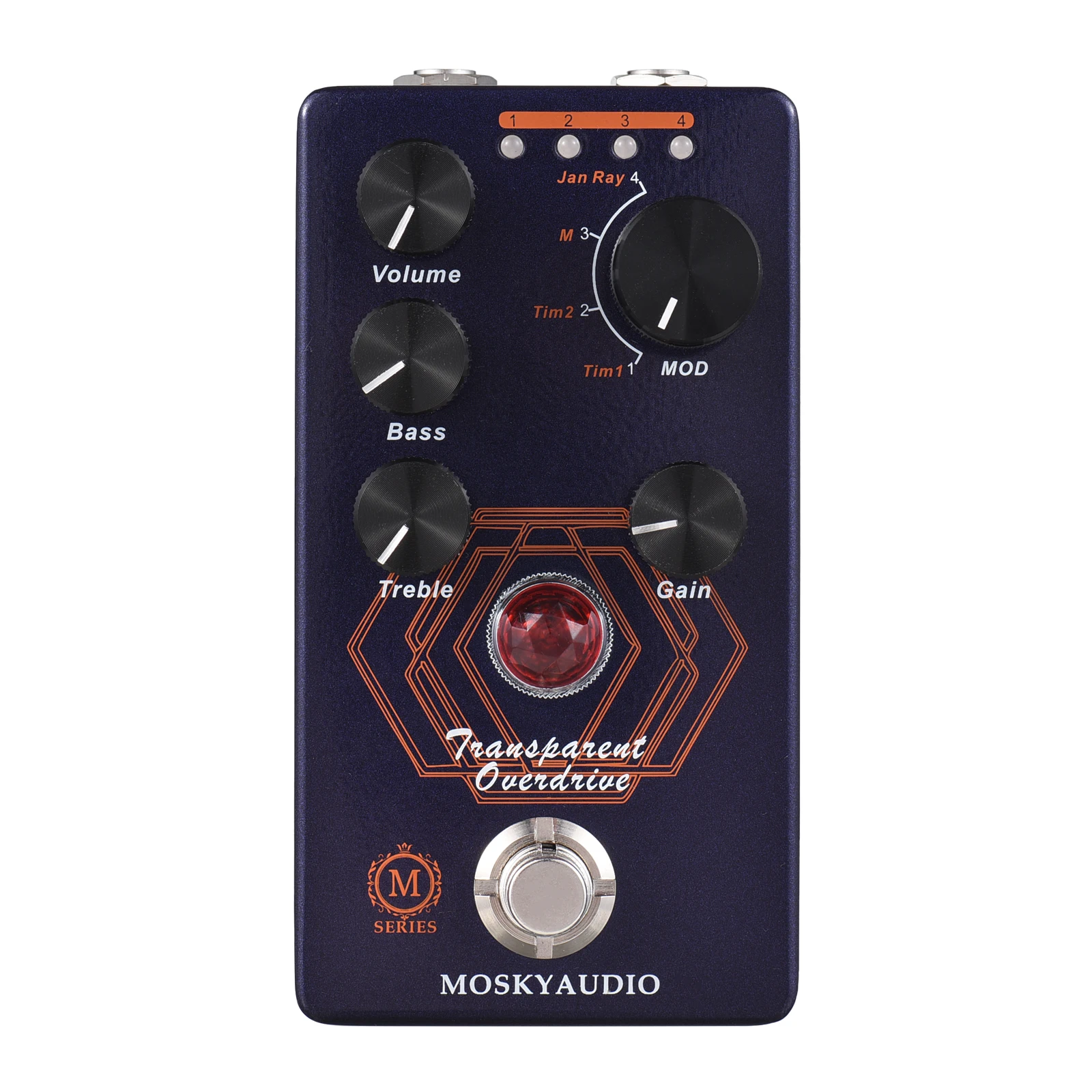 

MOSKYAudio Overdrive Guitar Effect Pedal 4 Mode Switch & Volume/Bass/Treble/Gain Controls Compact Portable Digital Overdrive