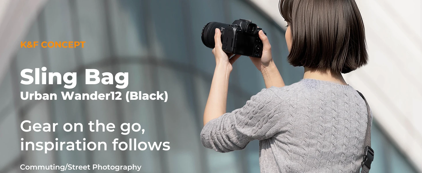 K&F CONCEPT 4L Camera Sling Bag Lightweight Travel Photography Shoulder Bag For Canon Sony DSLR SLR Camera Case Tripod Holder