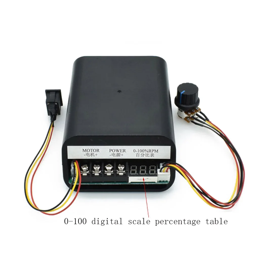 PWM DC Motor Speed Controller 60A CW CCW Digital Display 0~100% Adjustable Drive DC 10V~55V Reverse and Reverse Motor Governor