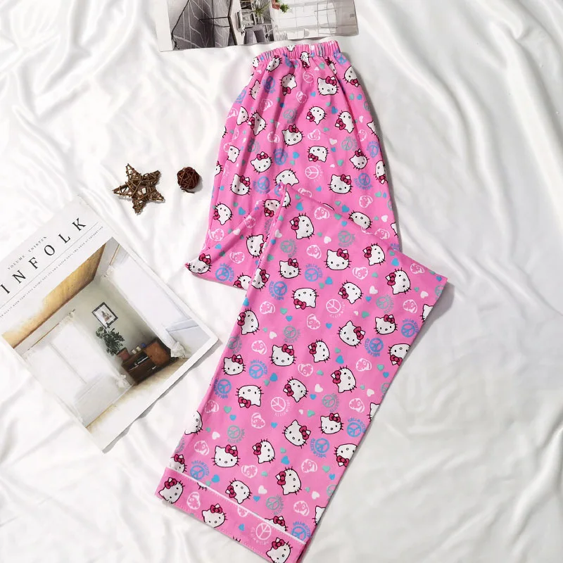 Pyjama Broek Sanrio Hello Kitty Vrouwen Thuis Broek Casual Ins Stijl Dunne Sweet Air-Conditioned Kamer Slaap