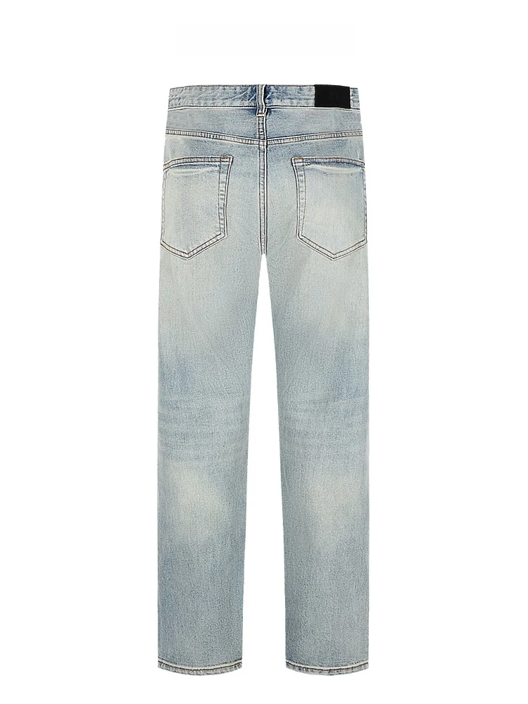 Thebelief الخريف الشتاء الأمريكية الرجعية Waed الدنيم سليم صالح مطاطا مستقيم الساق الجينز الرجال الشباب العصرية السراويل الطويلة حجر وا #2