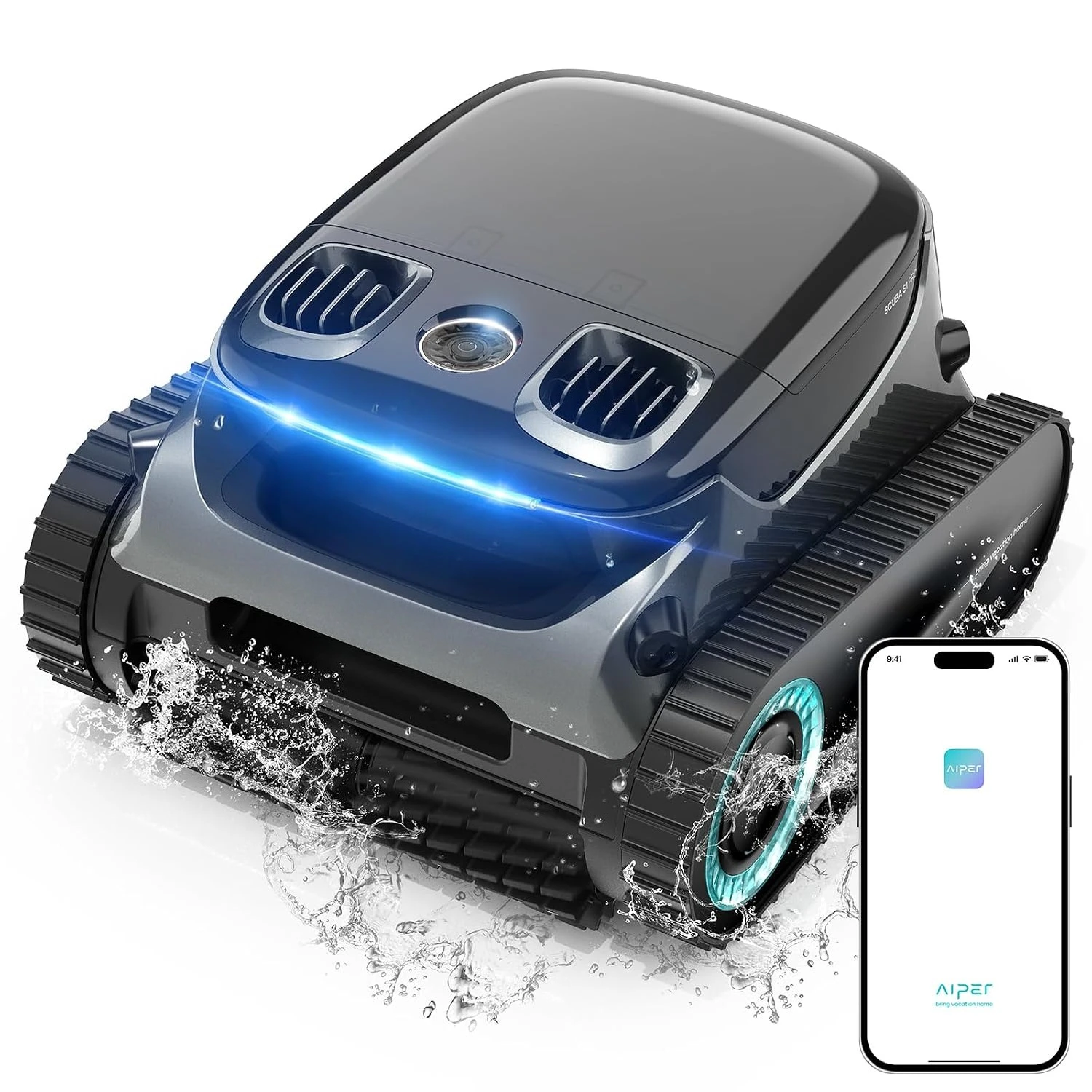 Cordless Robotic Pool Cleaner, Horizontal Waterline Cleaning, Smart Navigation, 180-Min Battery, Customized