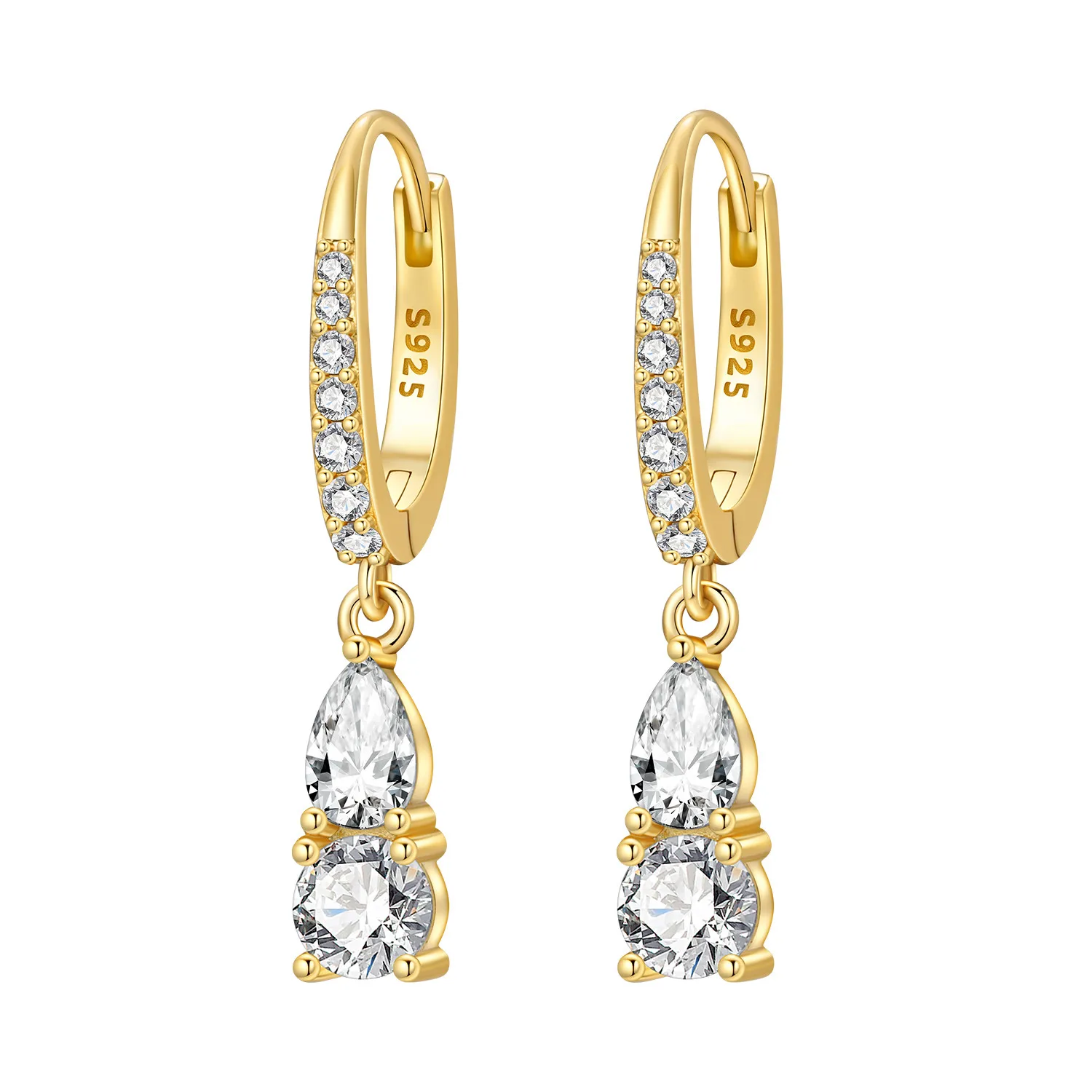 

Orstarry 925 Sterling Silver 18k Gold Elegant Water Droplet Drop Earrings Women Earrings Fashion Party Original Jewelry Gifts