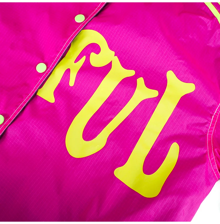 Rose Red Colorful Letter Casual Shirt Women Spring Autumn Blue Contrast Pocket Trendy Loose Sun Protection Jacket Reversible