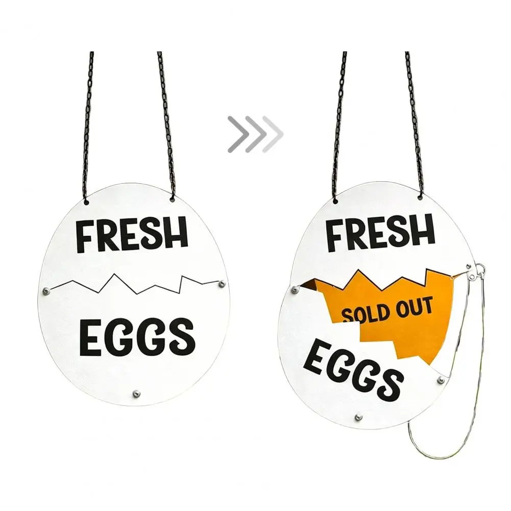 

Chicken Sign Farm Fresh Eggs Wooden Sign Cracked Eggshell Shape Rustic Metal Farmhouse Decor Funny Chicken Market Hanging Sign