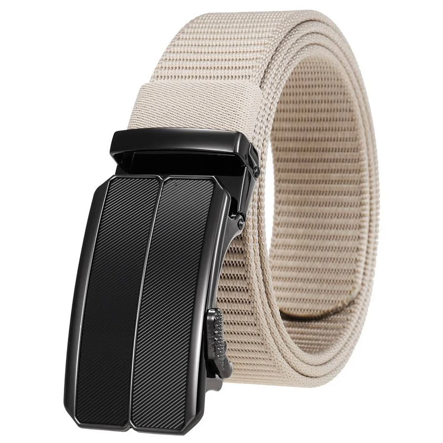 

Men's Leather Belt Toothless Non-Porous Belt Casual Nylon Leather Belt Length:120cm,Suitable for:28''-46''