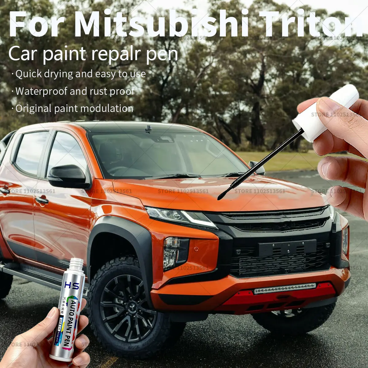 

Карандаш для ремонта краски Mitsubishi Triton, средство для удаления царапин, аксессуары для автомобиля, цвета: белый, черный, серебристый, зеленый.