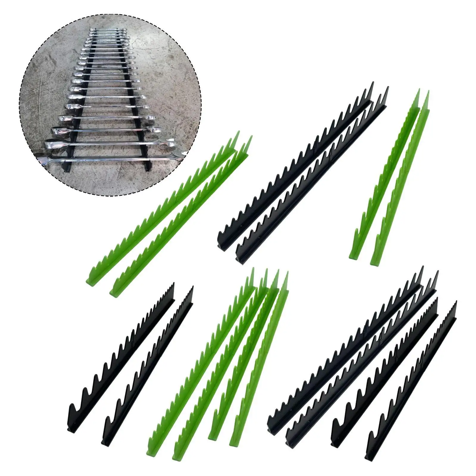 Magnetic Rail Wrench Organizer Sturdy Space Saving Practical Easy to Install Versatile Use V Shape Design for Workshop Drawer