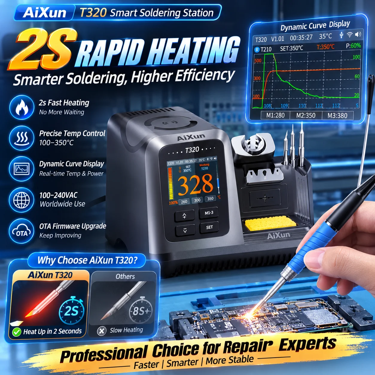 AiXun T320 Akıllı Lehimleme İs - Soldering Iron Temperature Probe incelemesi ve fiyatı