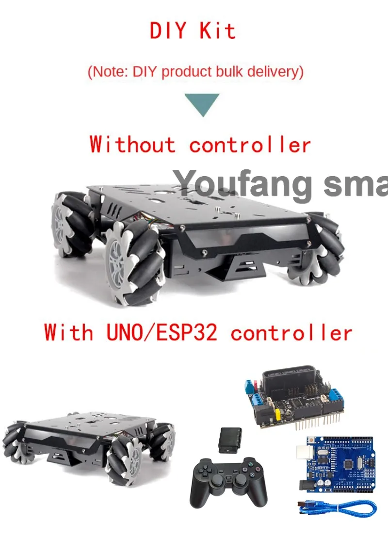 10-25Kg Last RC Tank V3 3D 4WD Mecanum Rad Roboter Auto Für Arduino Roboter DIY Kit mit Motor Ps2 Griff ESP32 Programmierbare Roboter – Detail 12
