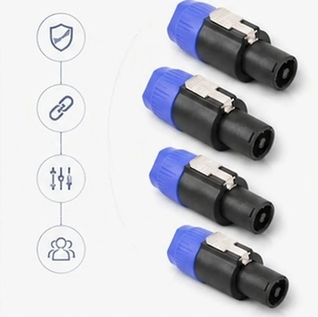4Pcs Cannon Connectors Four-Core Loudspeaker Connectors for Professional Audio Equipment Studio Ktv Bar Speaker Accessories
