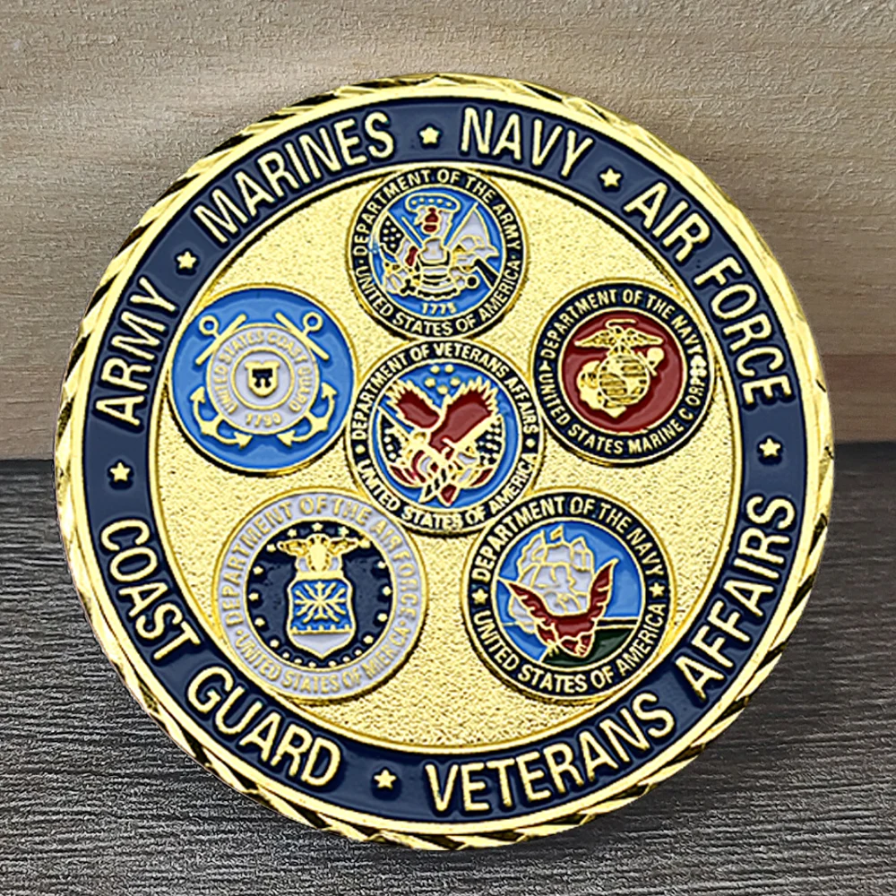 التحدي العسكري الأمريكي عملة الجيش البحرية مشاة البحرية سلاح الجو حارس السواحل شؤون المحاربين القدامى كابيتول لياسون هدية تذكارية